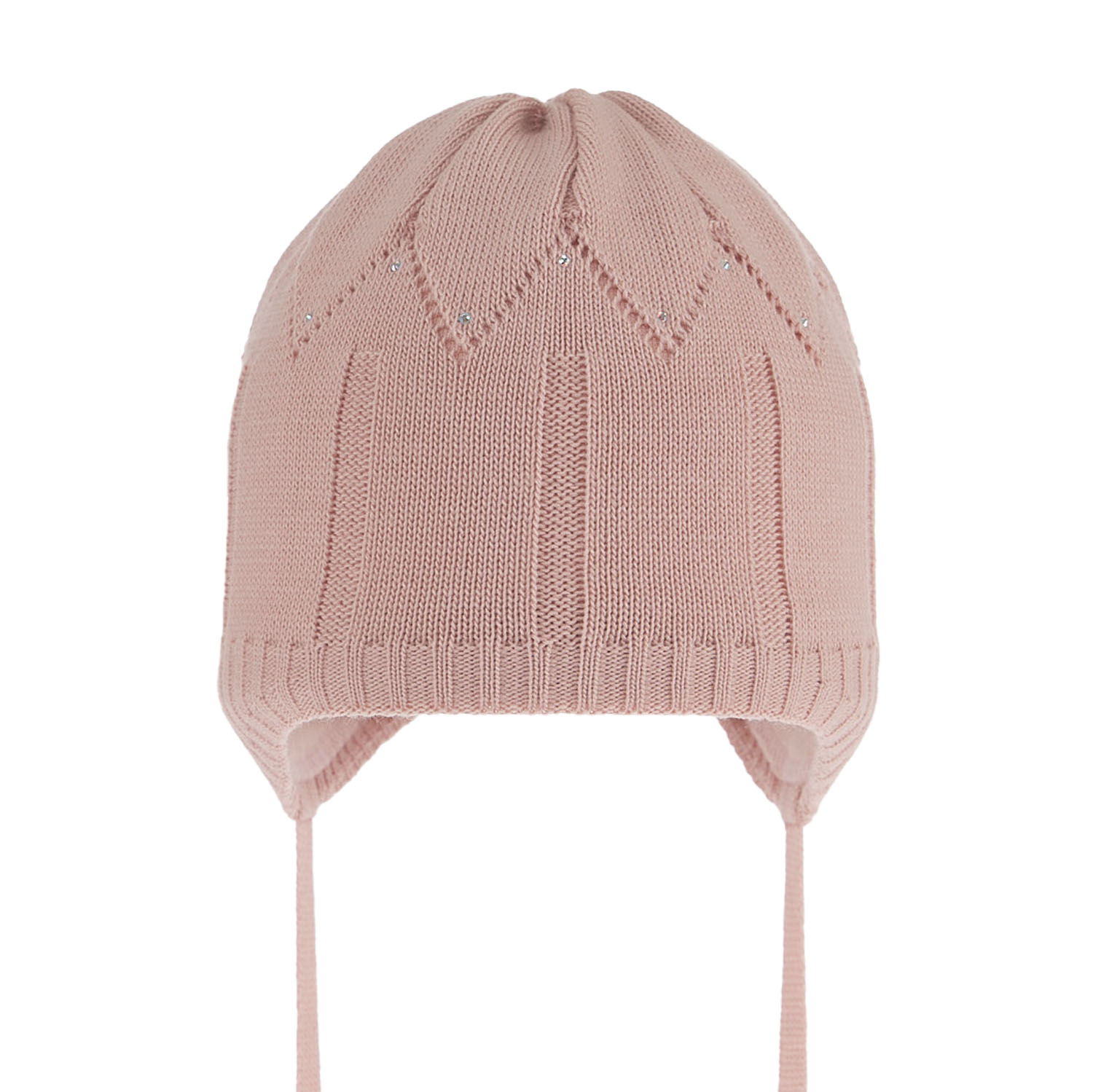 Bonnet automne/printemps fille, rose, avec liens, Mercja