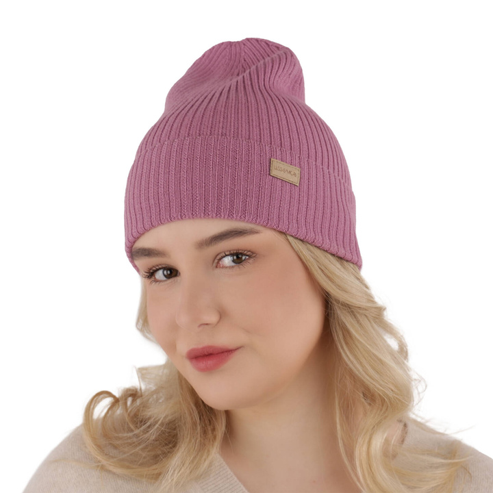 Bonnet d'hiver, printemps femme, violet, avec laine mérinos, Sophie