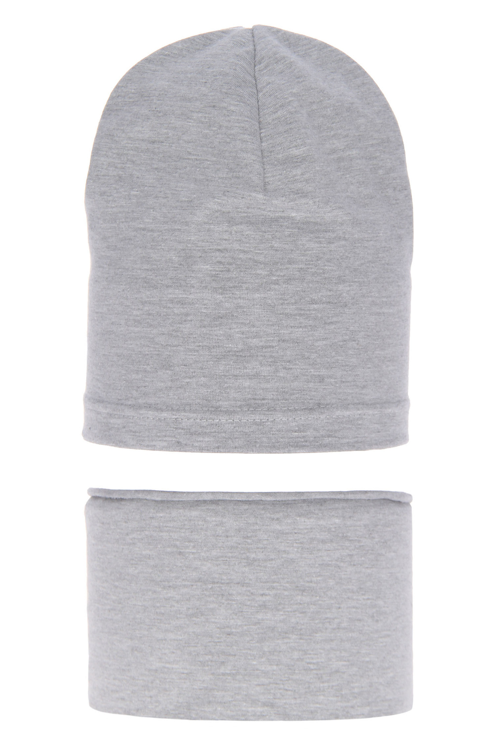 Ensemble automne/printemps garçon: bonnet et snood, gris, en coton, Hazel