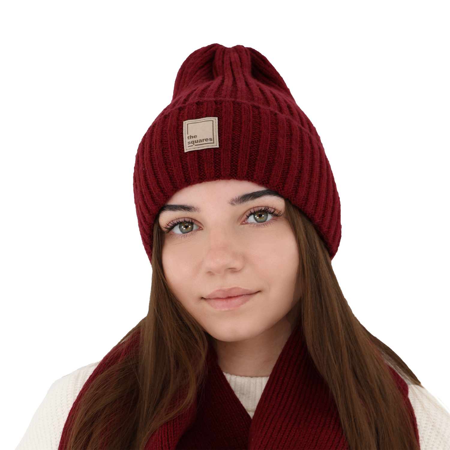 Bonnet d'hiver femme, rose, avec laine mérinos, Benedetta