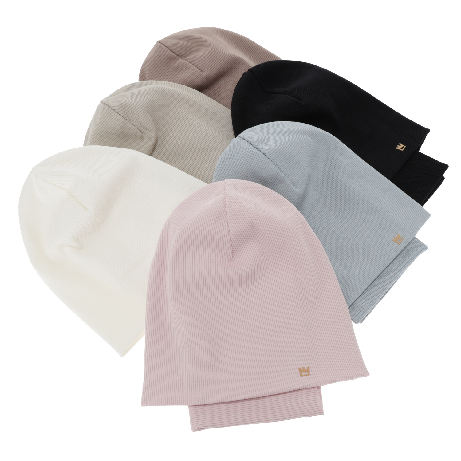 Ensemble automne/printemps fille: bonnet et snood, noir, en coton, Carina