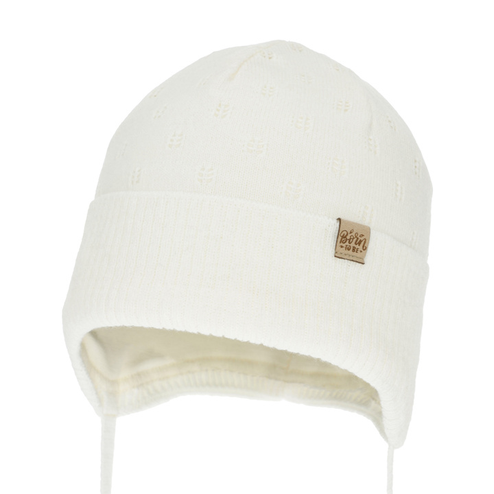 Bonnet automne/printemps fille, crème, avec liens, Froya