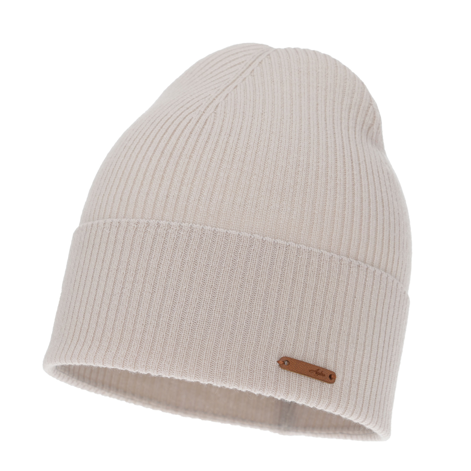 Bonnet automne/printemps femme, beige, 100% Laine Mérinos, Flerra