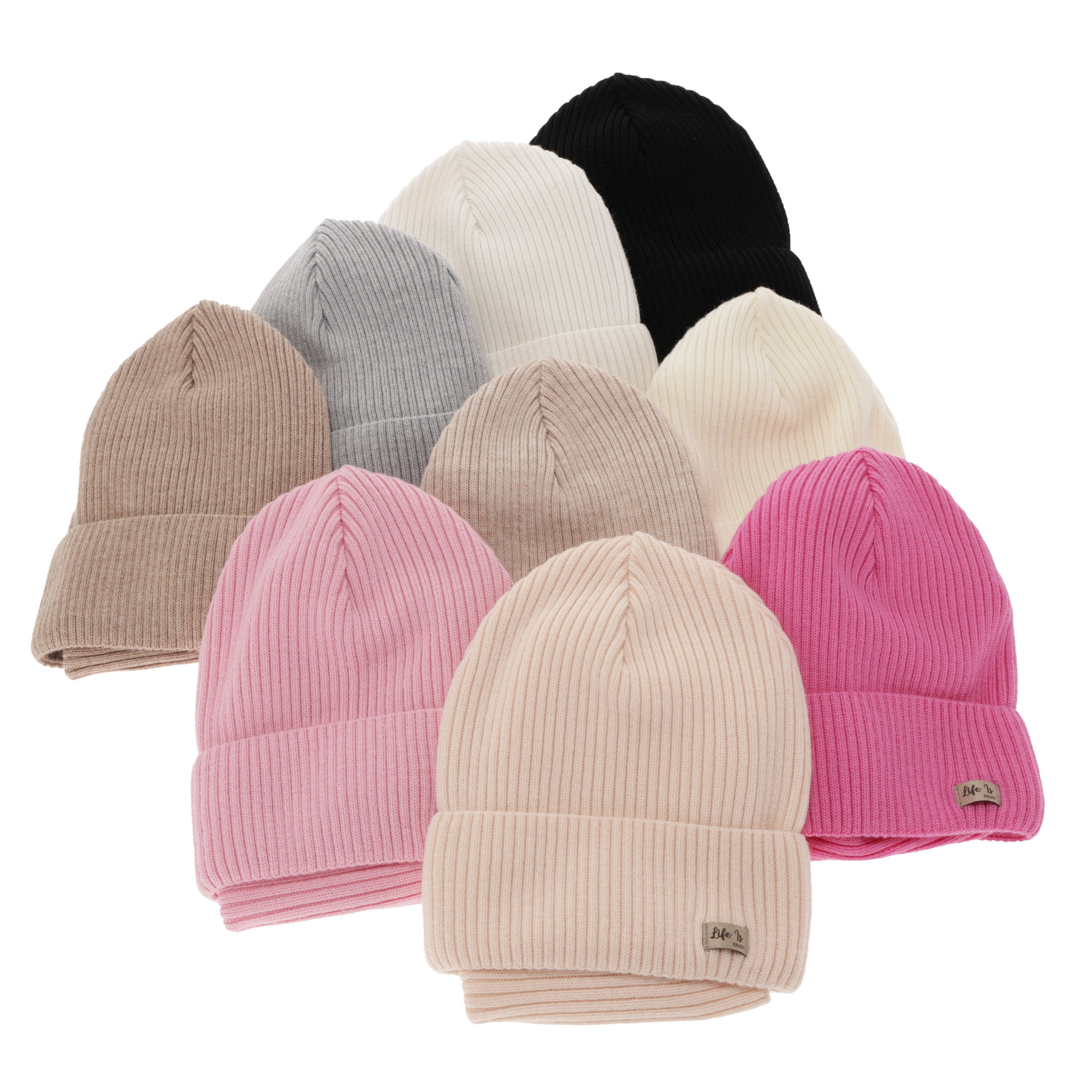 Ensemble automne/printemps fille: bonnet et snood, rose, 100% laine mérinos, Itra