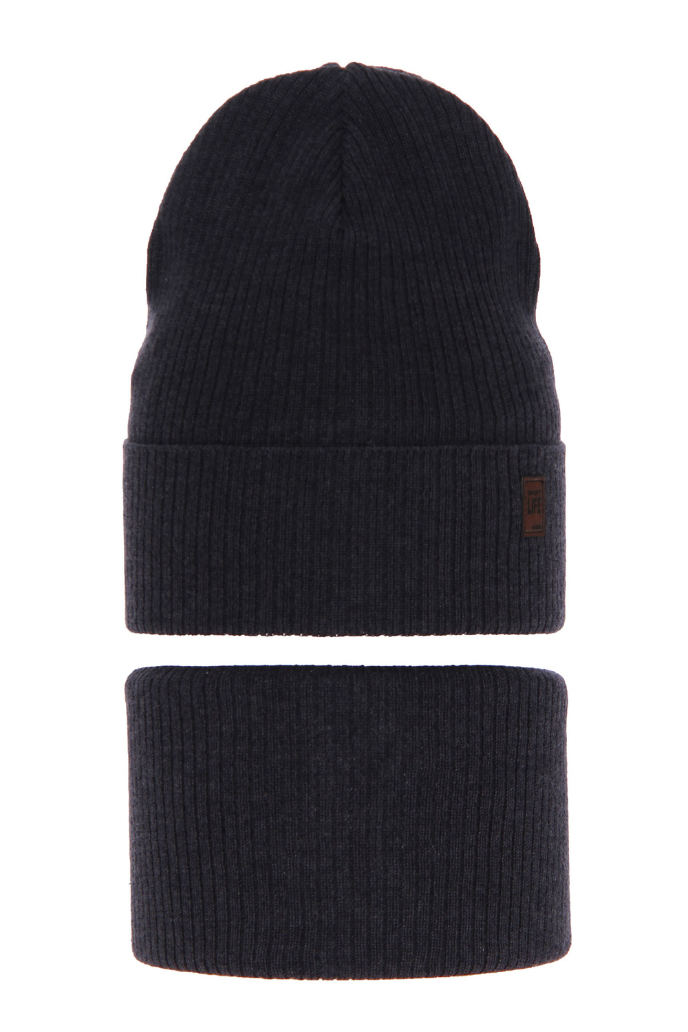 Ensemble automne/printemps garçon: bonnet et snood, avec coton, bleu marine, Dragon