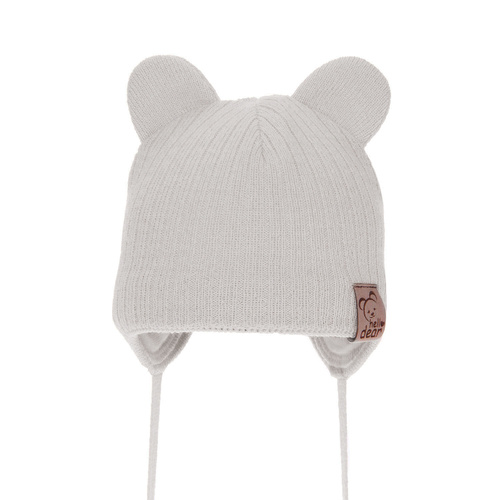 Bonnet automne/printemps fille, gris clair, avec liens, Pigi