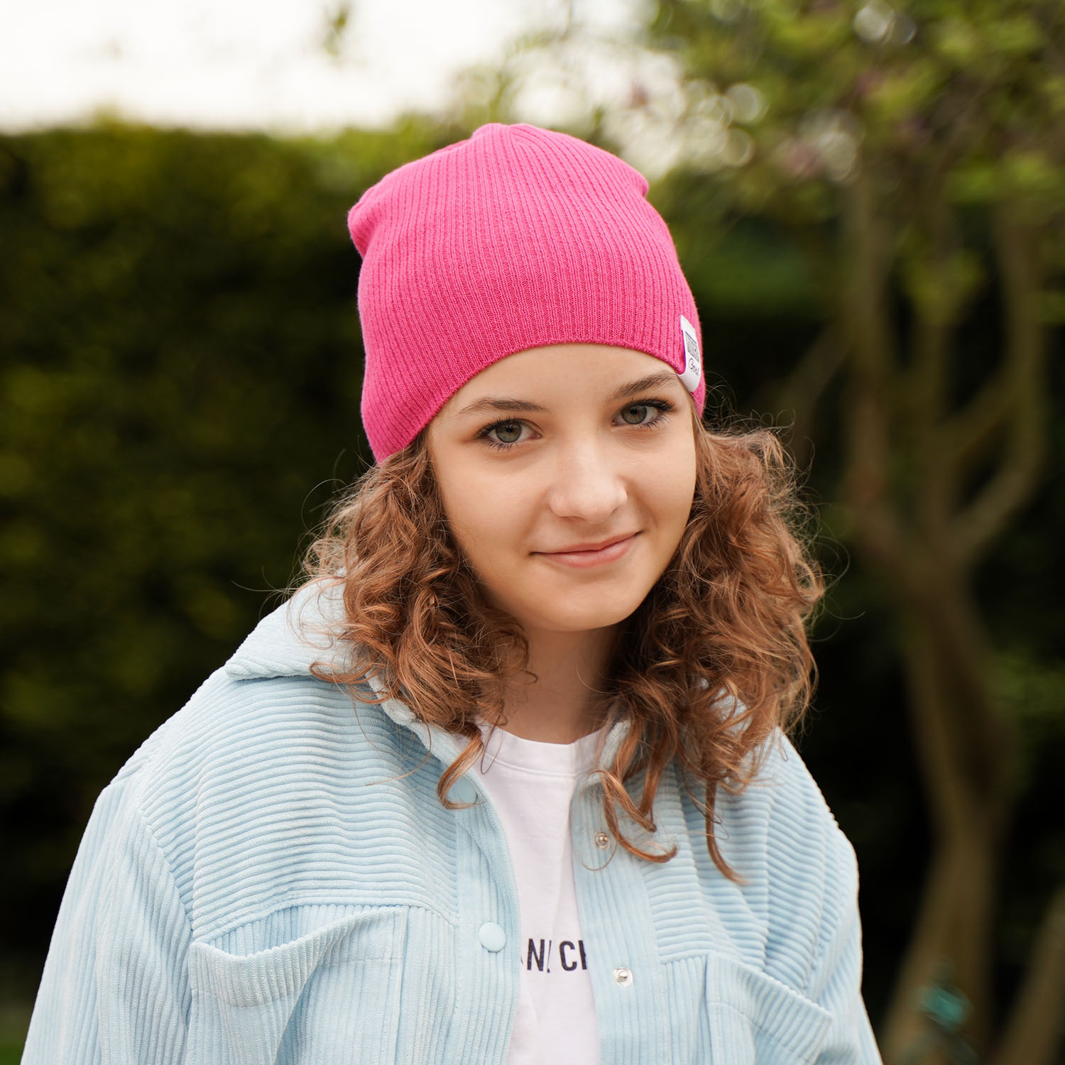 Ensemble automne/printemps fille: bonnet et snood, avec coton, rose, Farinka