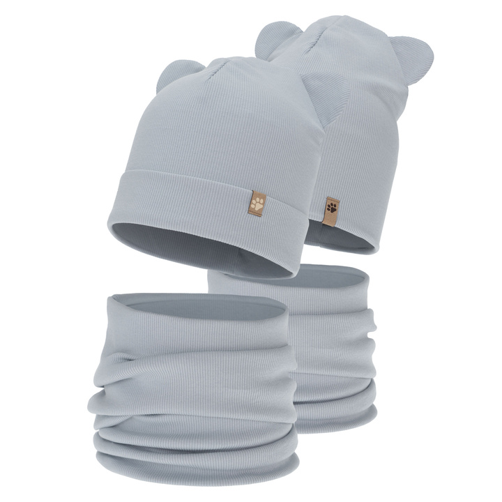 Ensemble automne/printemps garçon: bonnet et snood, gris, Farim