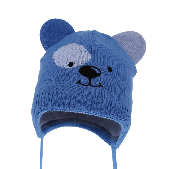 Bonnet automne/printemps garçon, bleu, avec liens, Kasper