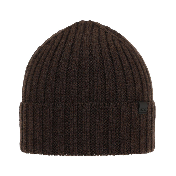 Bonnet d'hiver homme, brun, avec laine mérinos, Nathan