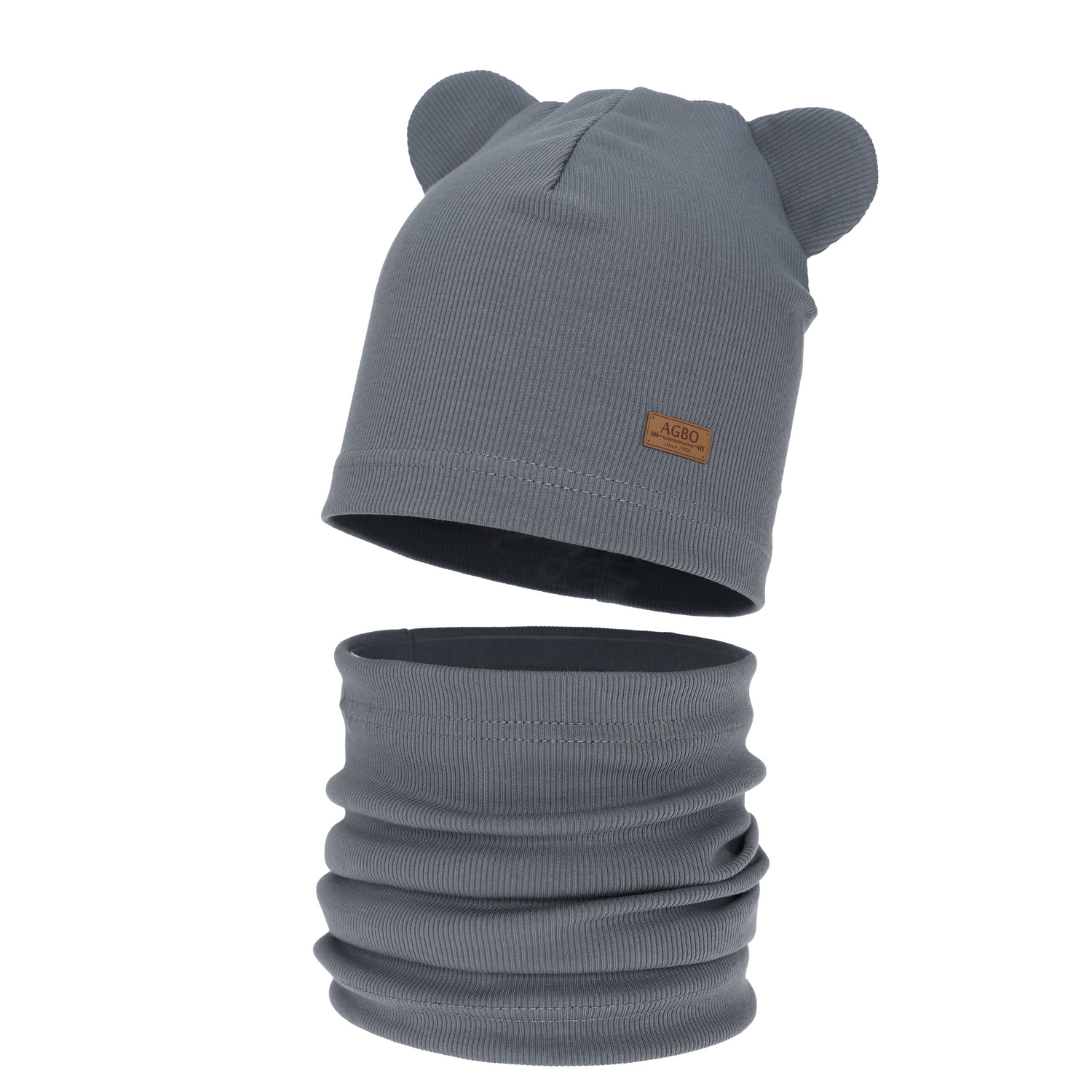 Ensemble automne/printemps garçon: bonnet et snood, gris, Gregory