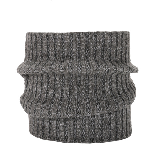 Snood d'hiver femme, gris, avec laine mérinos, Besta