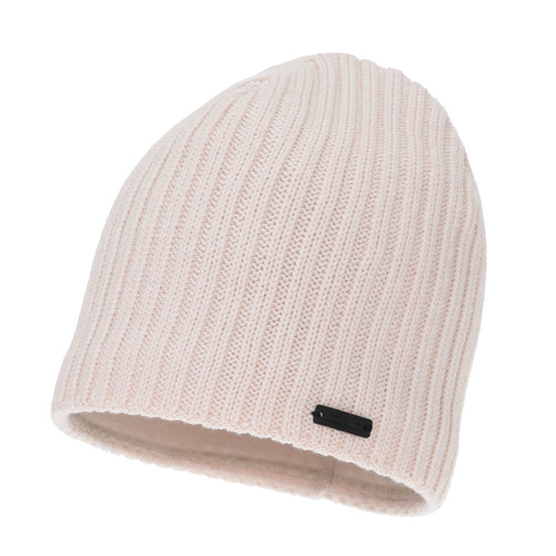 Bonnet d'hiver femme, rose pâle, avec laine mérinos, Soletta