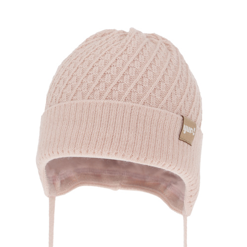 Bonnet automne/printemps fille, rose clair, avec liens, Dafia