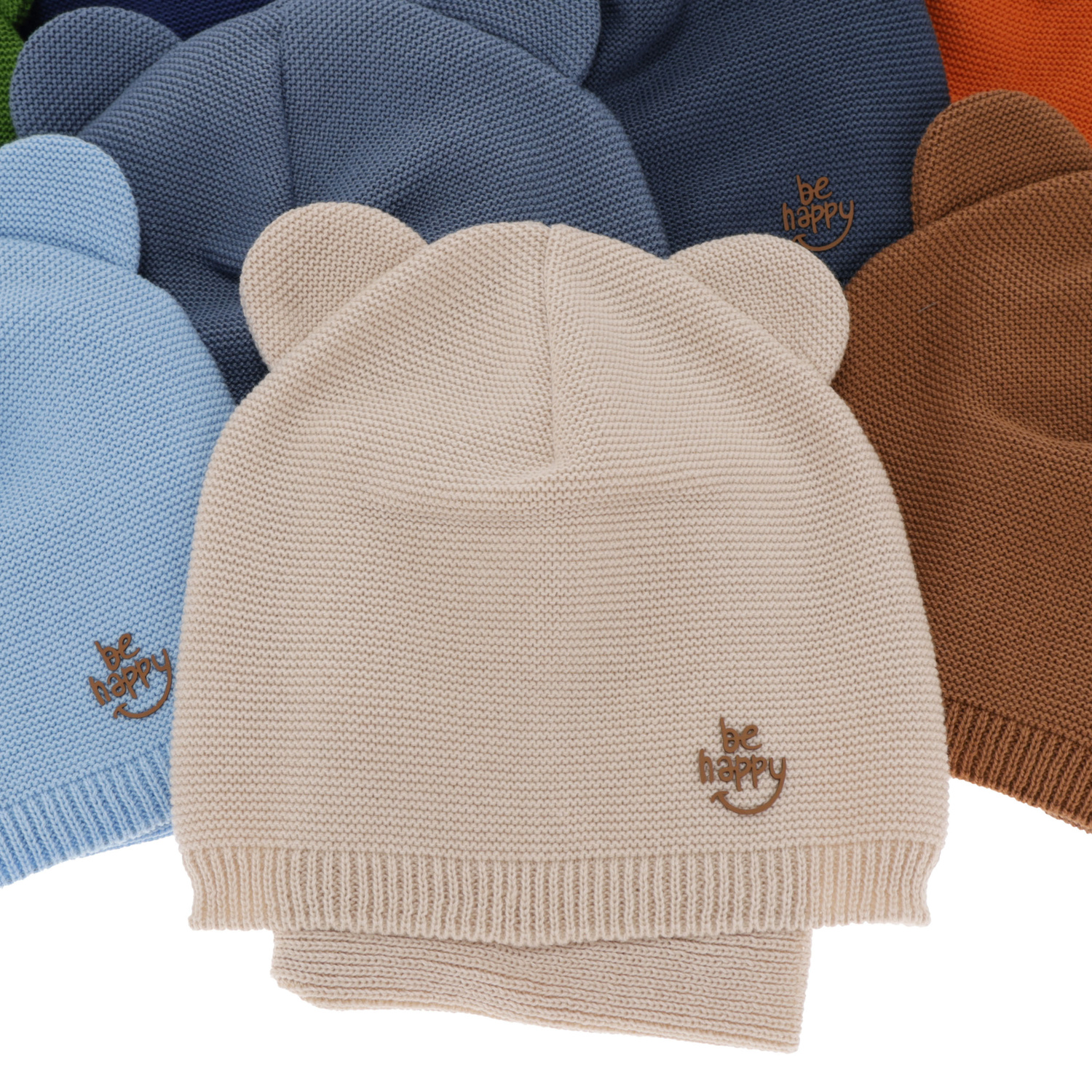Ensemble automne/printemps garçon: bonnet et snood, avec coton, orange, Avec pompon, Ludvic