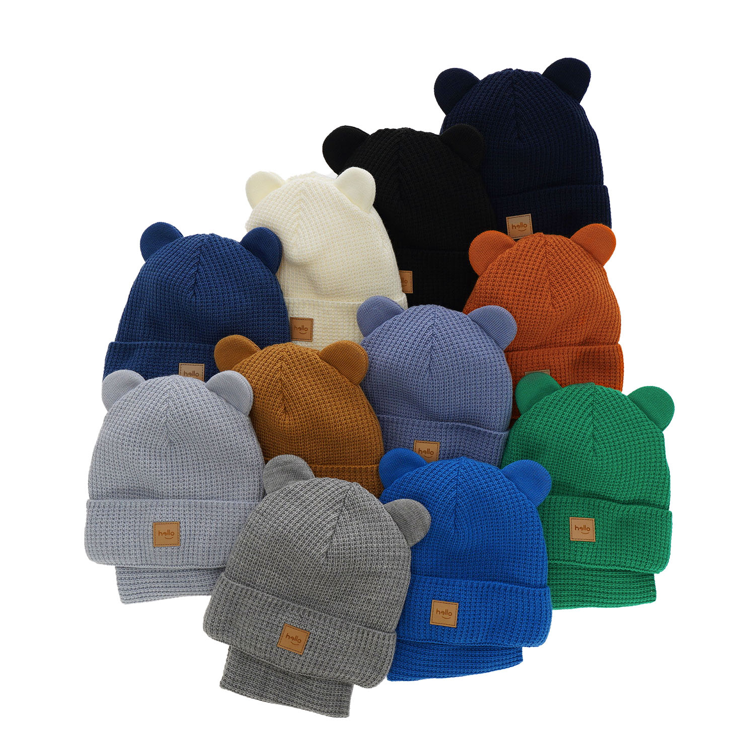 Ensemble d'hiver garçon: bonnet et snood, vert, Michael