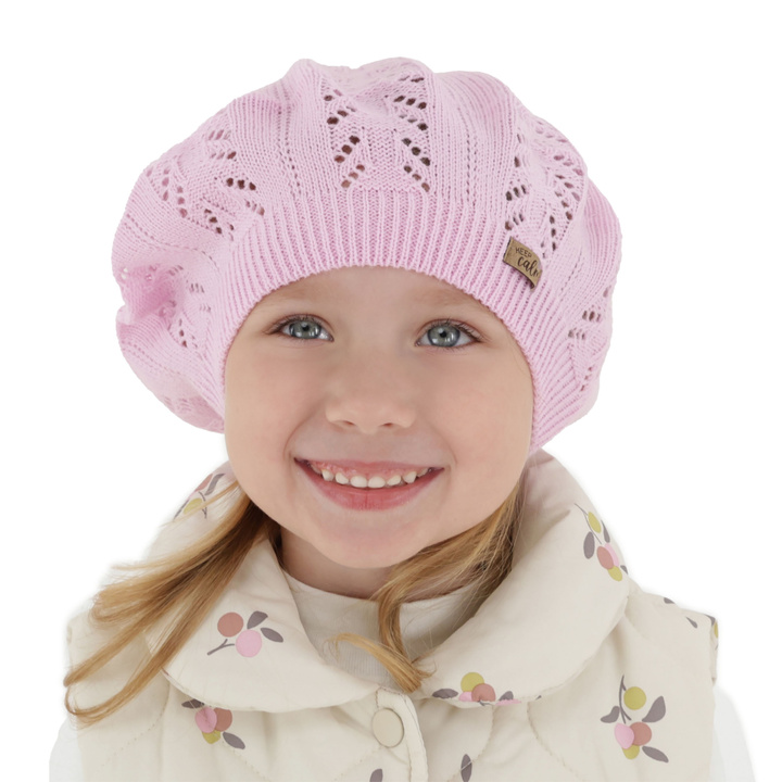 Béret automne/printemps fille, rose, Kevira