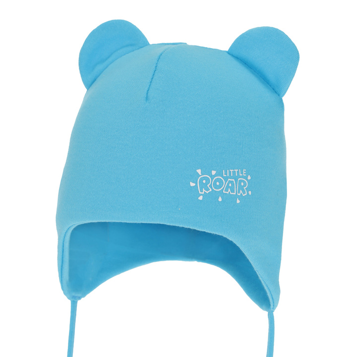 Bonnet automne/printemps garçon, bleu, en coton, avec liens, Alrik