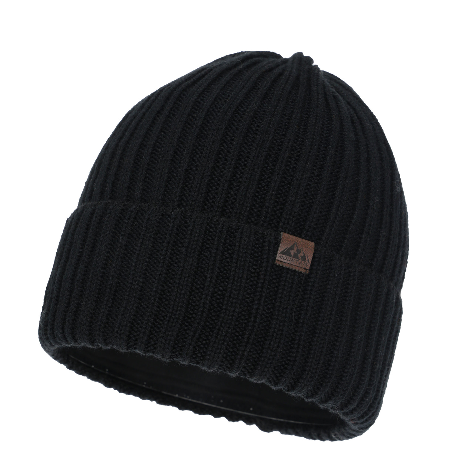 Bonnet d'hiver homme, noir, avec laine mérinos, Huno