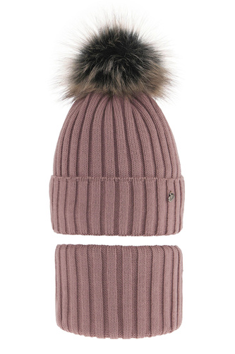 Ensemble d'hiver fille: bonnet et snood, violet, Wilma