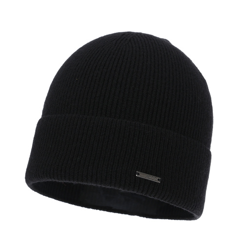 Bonnet d'automne/hiver femme, beige, avec laine mérinos et cachemire, Sindra