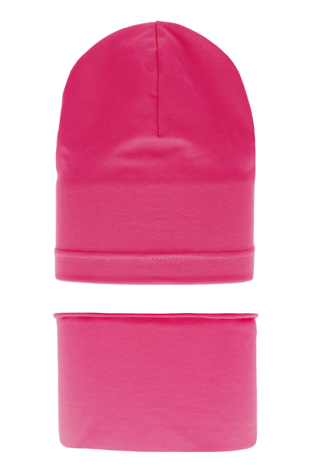 Ensemble automne/printemps fille: bonnet et snood, amarante, en coton, Hazelka