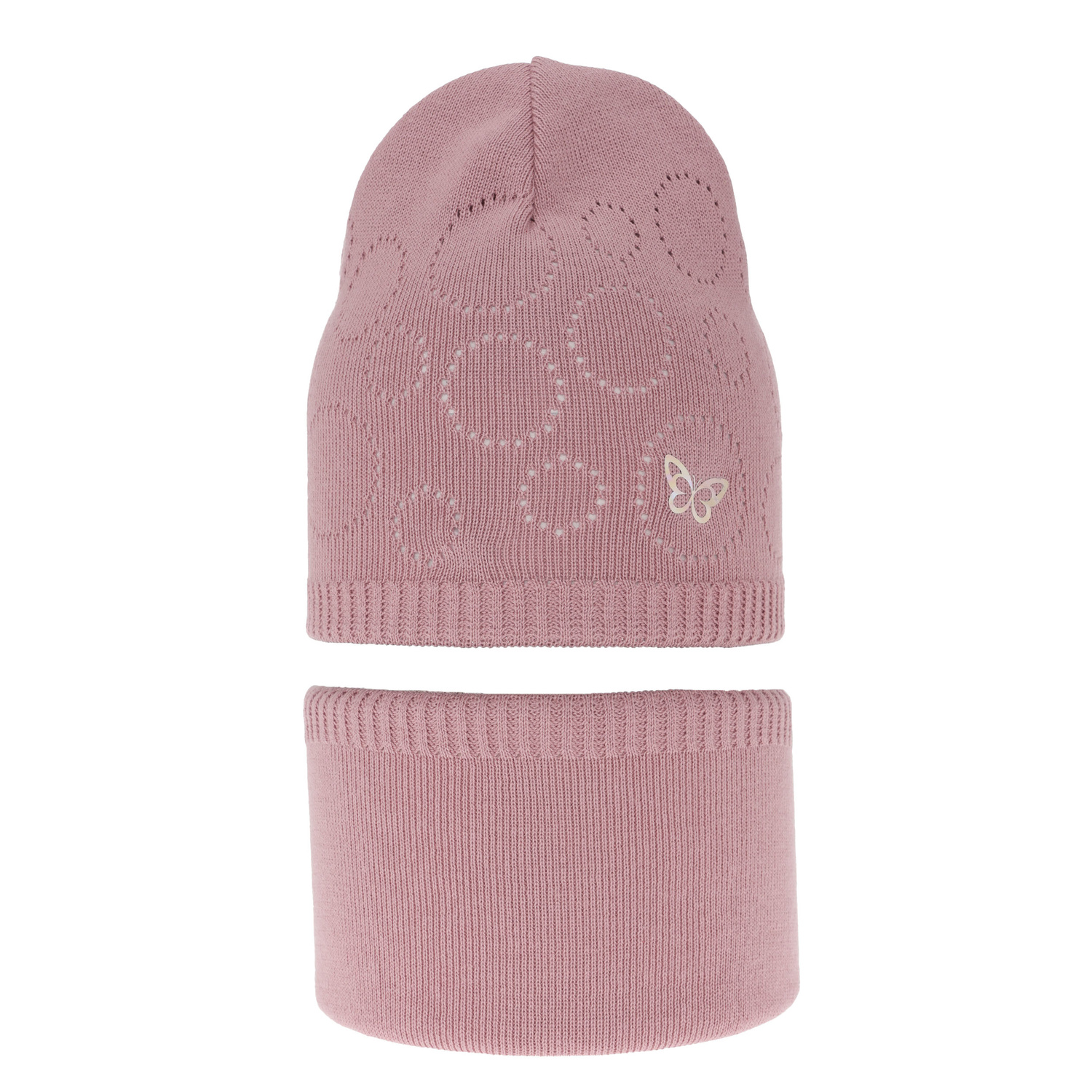 Ensemble automne/printemps fille: bonnet et snood, avec coton, lavande, Amarilla
