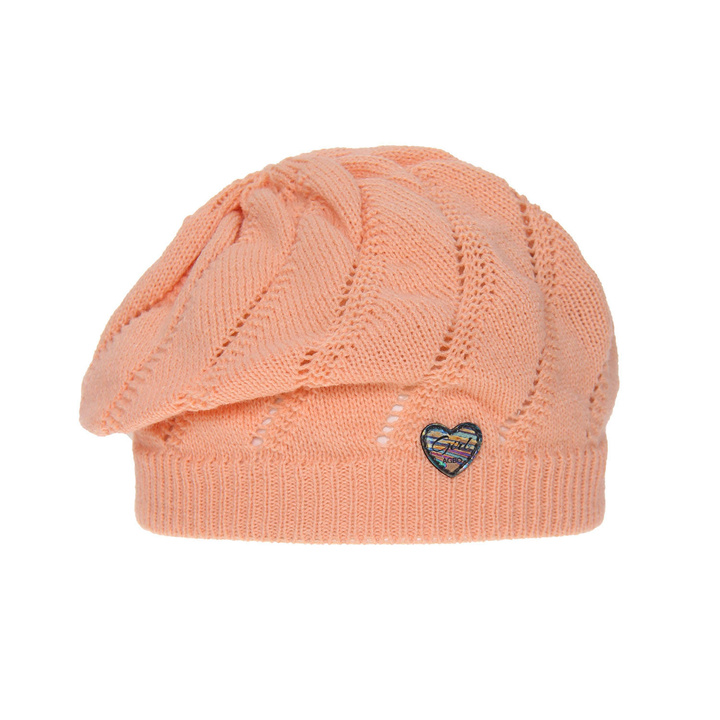 Bonnet automne/printemps fille, orange, Avec pompon, Hilda
