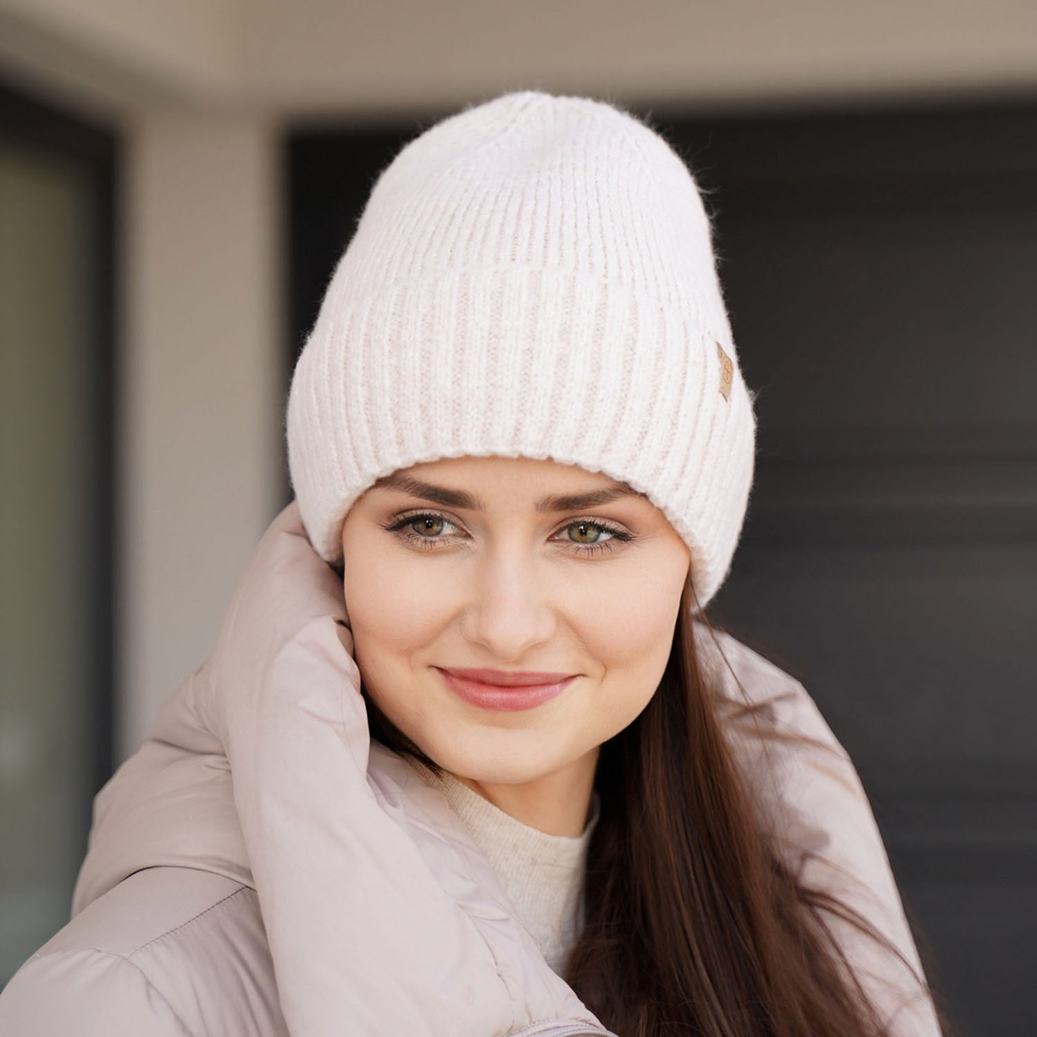 Bonnet d'hiver femme, brun, avec laine mérinos, Alvara