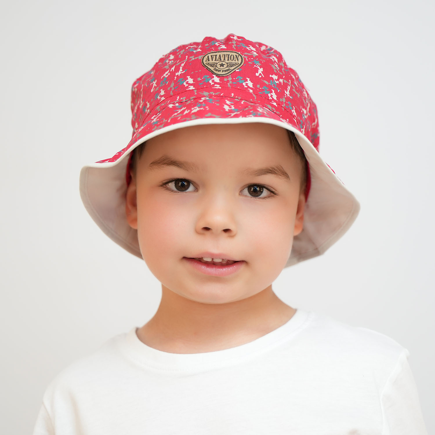 Chapeau garçon, automne/printemps, rouge, en coton, Aviation