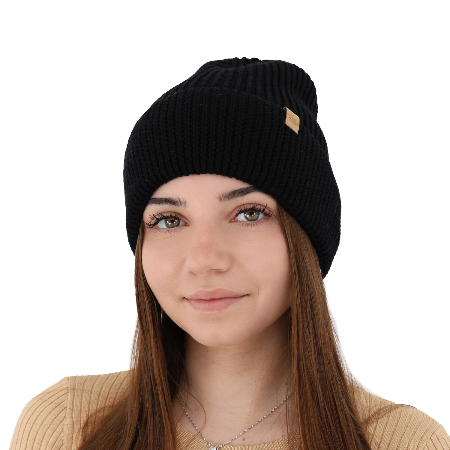 Bonnet d'hiver femme, camel, 100% Laine Mérinos, Isla
