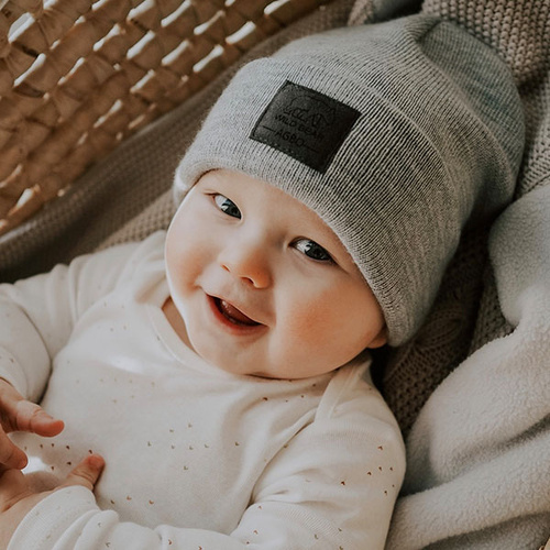 Bonnet d'hiver enfant, orange, avec revers, Smerf