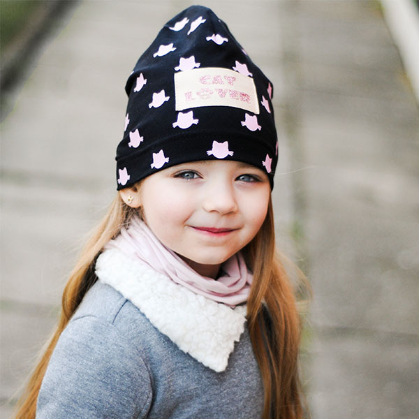 Bonnet automne/printemps fille, miel, coton, Lewia