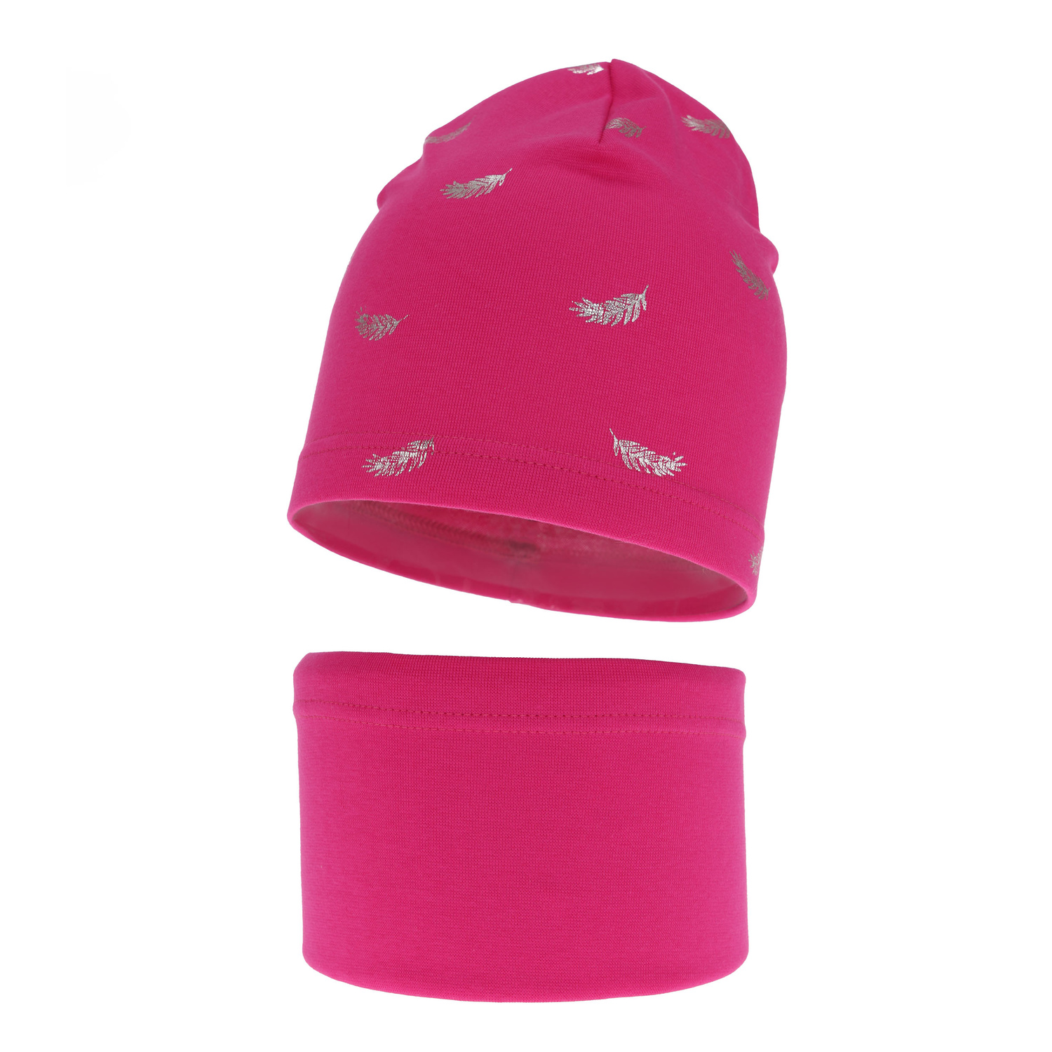 Ensemble automne/printemps fille: bonnet et snood, amarantowy, bawełniany, Florena