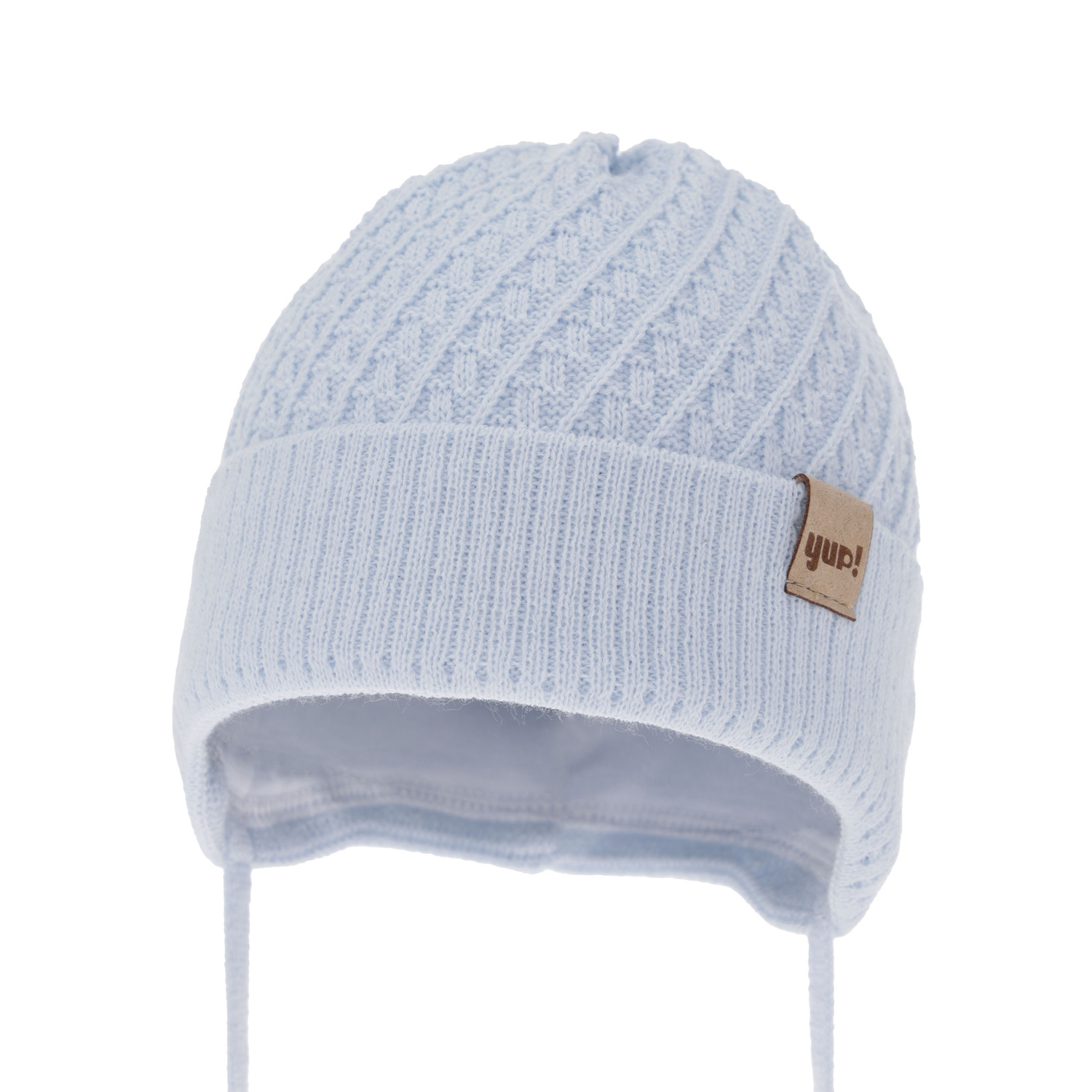 Bonnet automne/printemps garçon, bleu, avec liens, David