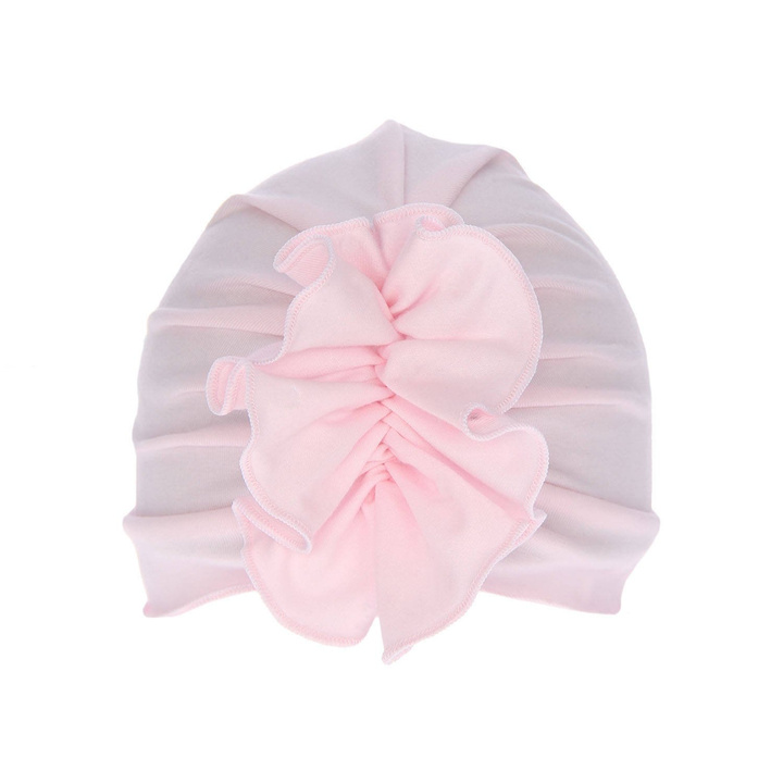 Bonnet automne/printemps fille, rose, avec fronces, Werka