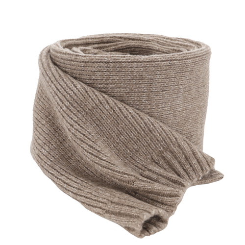 Écharpe d'hiver femme, beige foncé, avec laine mérinos, Loretta