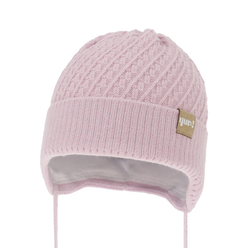 Bonnet automne/printemps fille, lilas, avec liens, Dafia