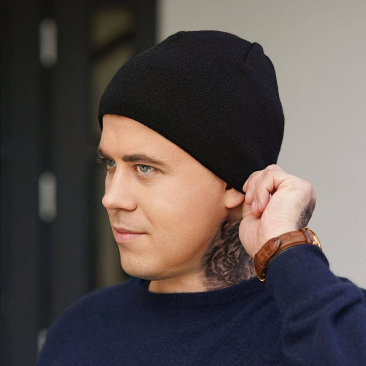 Bonnet d'hiver homme, noir, Artysta