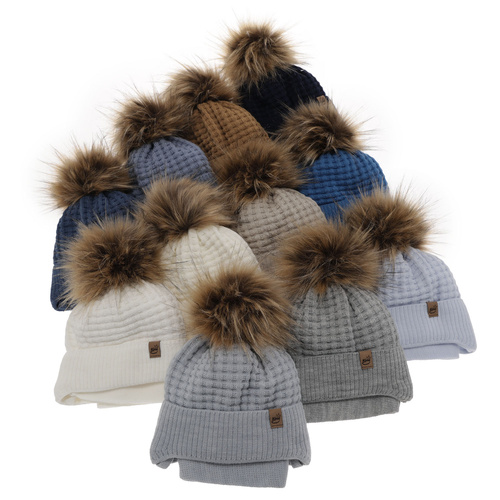 Ensemble d'hiver garçon: bonnet et écharpe, beige, Salem