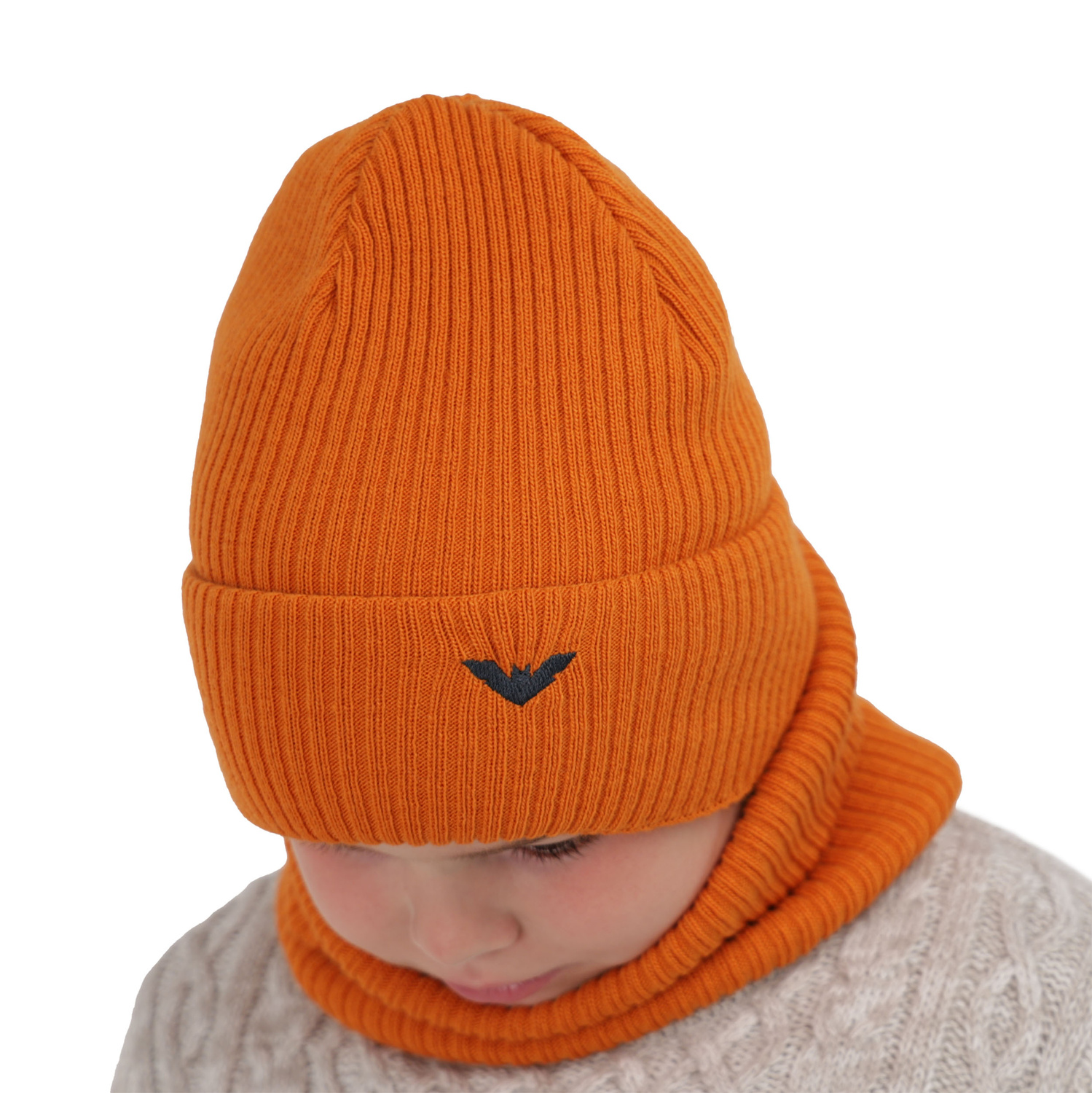 Ensemble d'hiver garçon: bonnet et snood, gris, Romeo