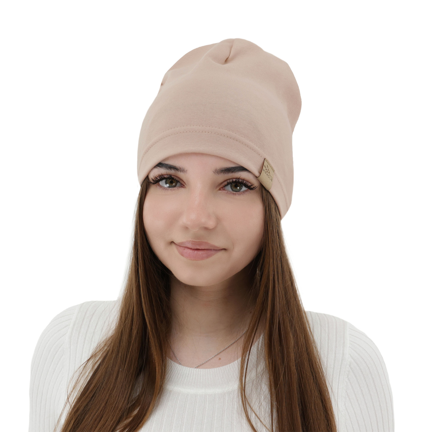 Bonnet automne/printemps femme, beige foncé, en coton, Brema