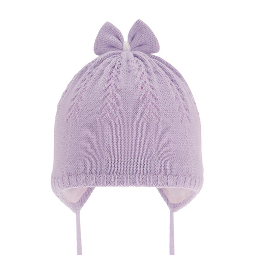 Bonnet automne/printemps fille, violet, avec liens, Ginara