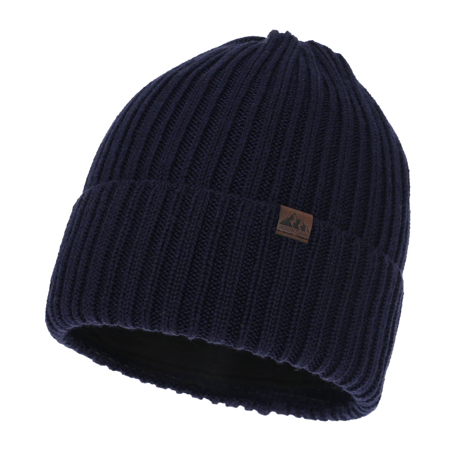Bonnet d'hiver homme, bleu marine, avec laine mérinos, Huno