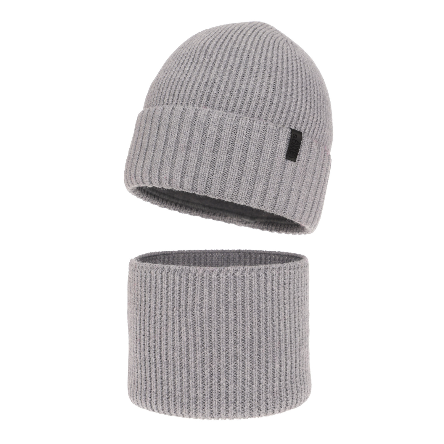 Bonnet et snood pour garçon, ensemble d'hiver, 100% Laine Mérinos, avec doublure en laine mérinos, gris Harbin