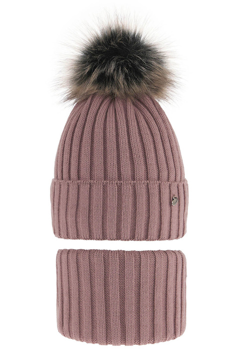 Ensemble d'hiver fille: bonnet et snood, violet, Wilma