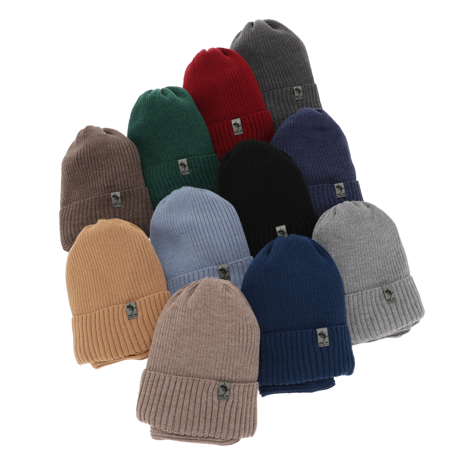 Ensemble d'hiver garçon: bonnet et snood, camel, avec laine mérinos, doublé de polaire, Gecko