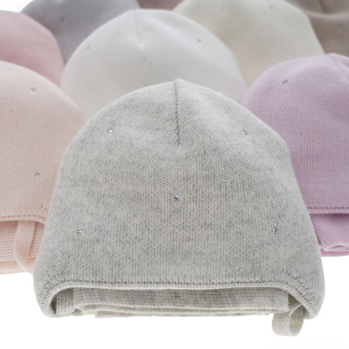 Ensemble d'hiver fille: bonnet et écharpe, violet, avec liens, Moli