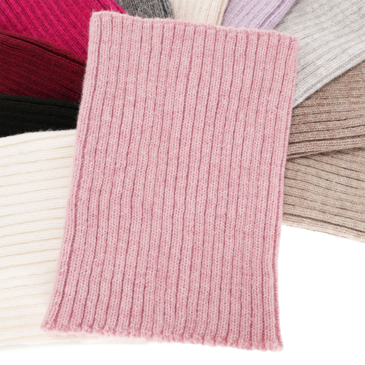 Snood d'hiver femme, rose, avec laine mérinos, Besta
