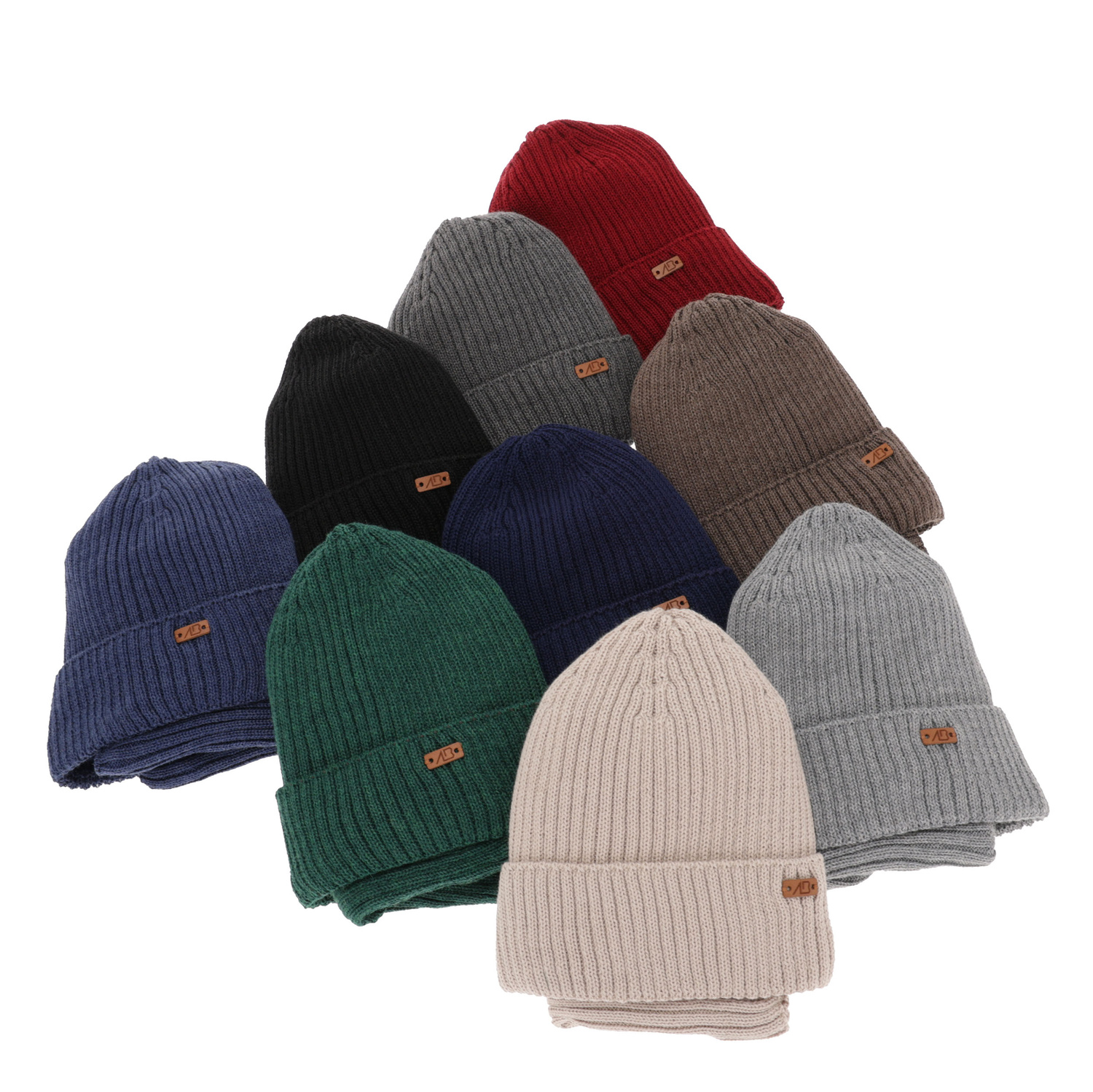Ensemble d'hiver garçon: bonnet et snood, gris foncé, avec laine mérinos, doublé de polaire, Palermo